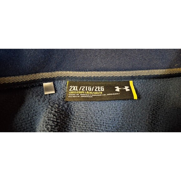 Under Armour Sweater Mens 2XL Blue 1/4 Zip Storm Fleece Jumper Workout/Golf XXL - Picture 7 of 12